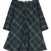 Платье в клетку тартан с объемным воротником