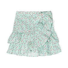 Мини-юбка с оборками и цветочным принтом