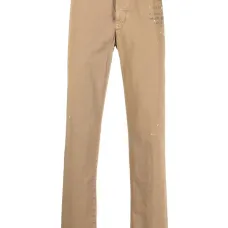 Прямые брюки с текстовым принтом