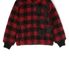 Клетчатая куртка из шерпы