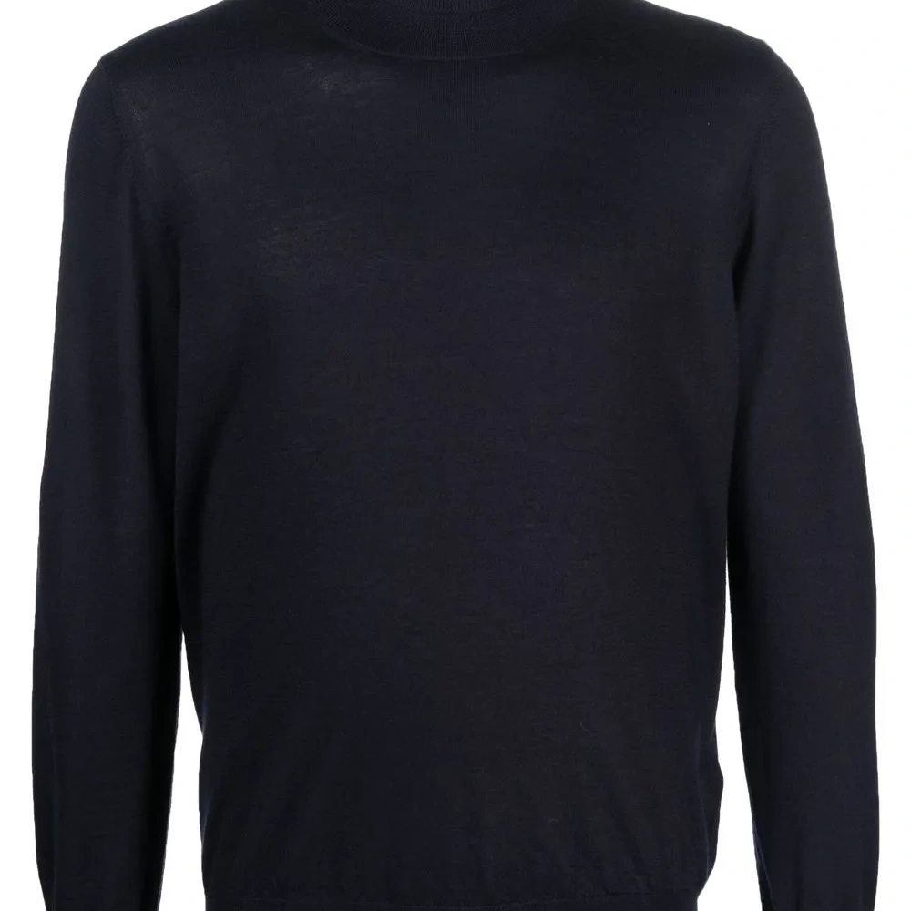 Джемпер тонкой вязки с высоким воротником