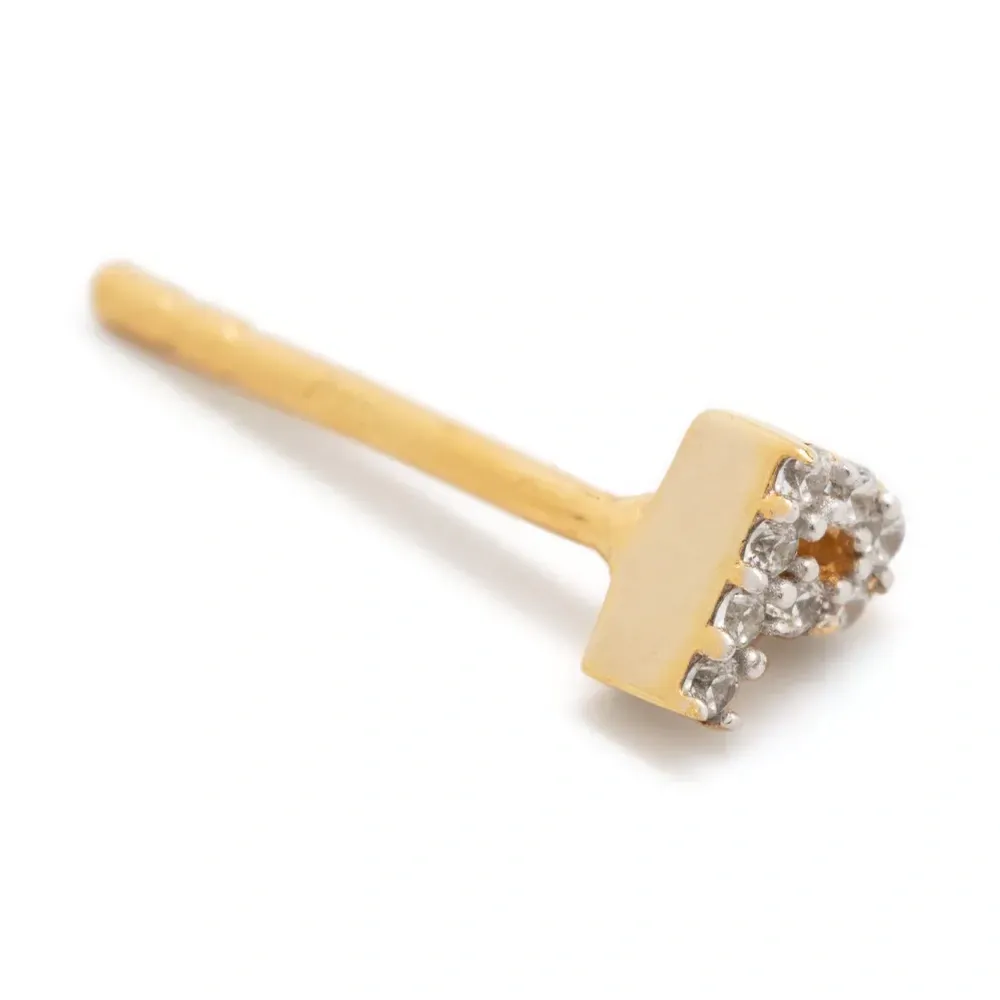 серьга-гвоздик Initial