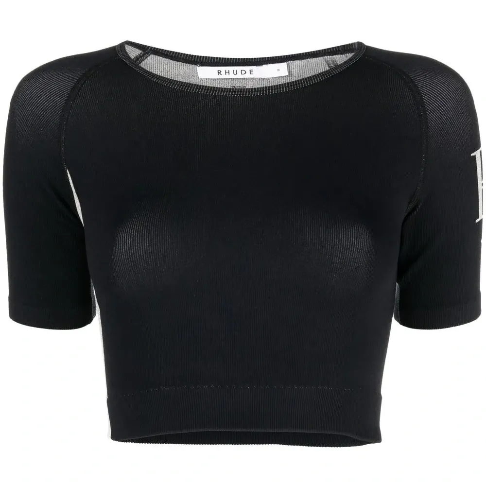 Укороченная футболка с логотипом