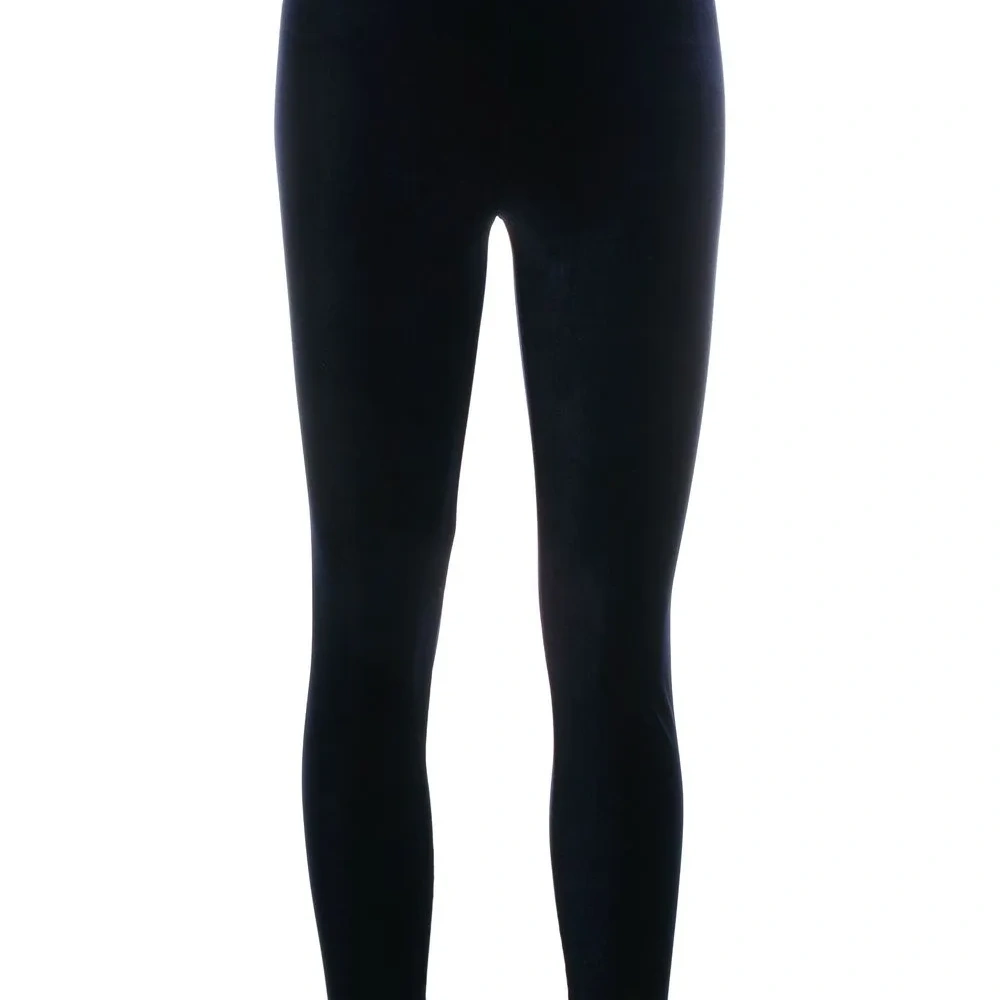 Бархатные легинсы с логотипом на поясе Бархатные легинсы с логотипом на поясе