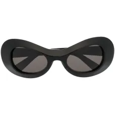 Polished oval-frame sunglasses