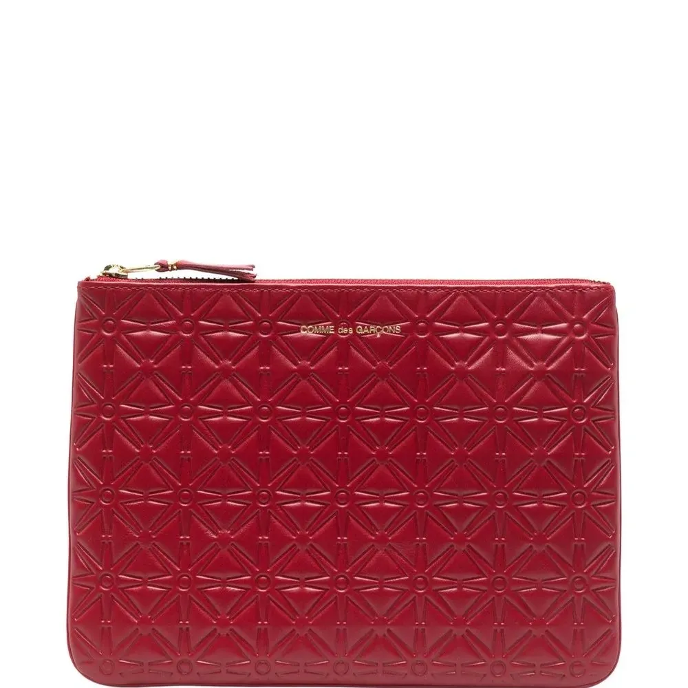 Кожаный кошелёк с геометрическим тиснением