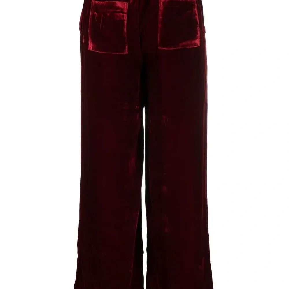 Бархатные брюки прямого кроя