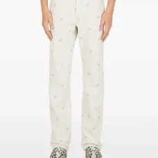 Джинсы с цветочной вышивкой