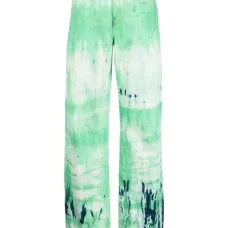 Джинсы широкого кроя с принтом тай-дай