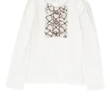 Футболка с длинными рукавами и бантами в клетку тартан