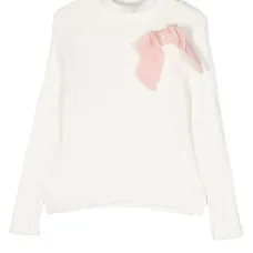 Джемпер в рубчик с бантом