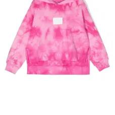 Худи с принтом тай-дай и нашивкой-логотипом