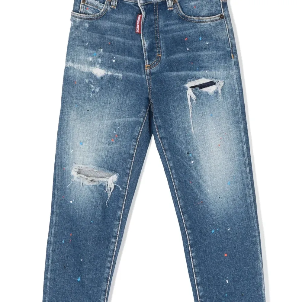 Джинсы с эффектом разбрызганной краски