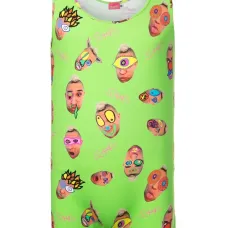 Боди без рукавов с абстрактным принтом