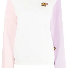 Толстовка в стиле колор-блок с вышитым логотипом