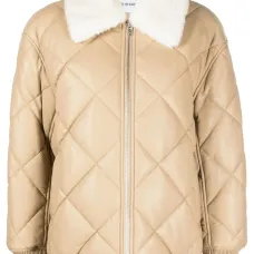 Стеганая куртка из искусственной кожи