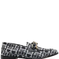 Лоферы с жаккардовым логотипом