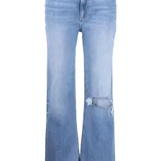 Джинсы прямого кроя с эффектом потертости