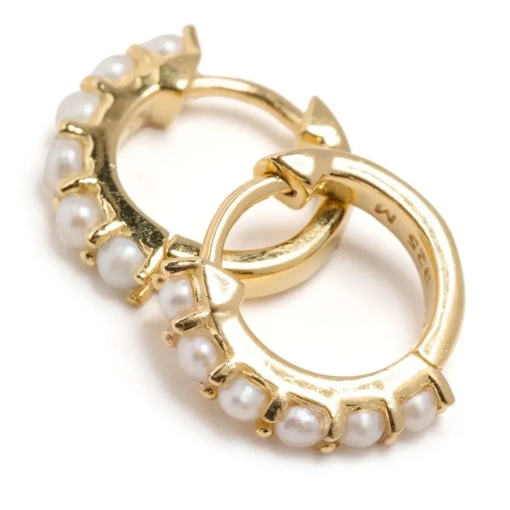 Серьги-кольца с жемчугом