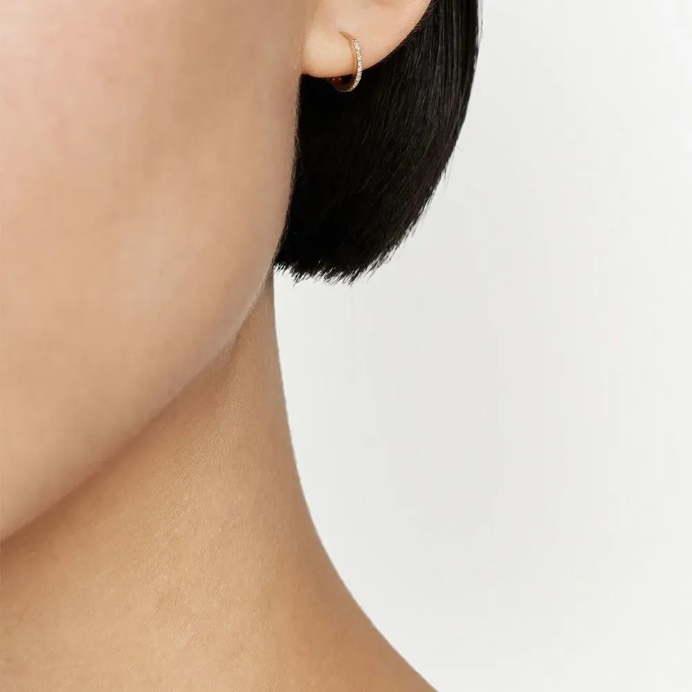 Серьга-кольцо из желтого золота с бриллиантами