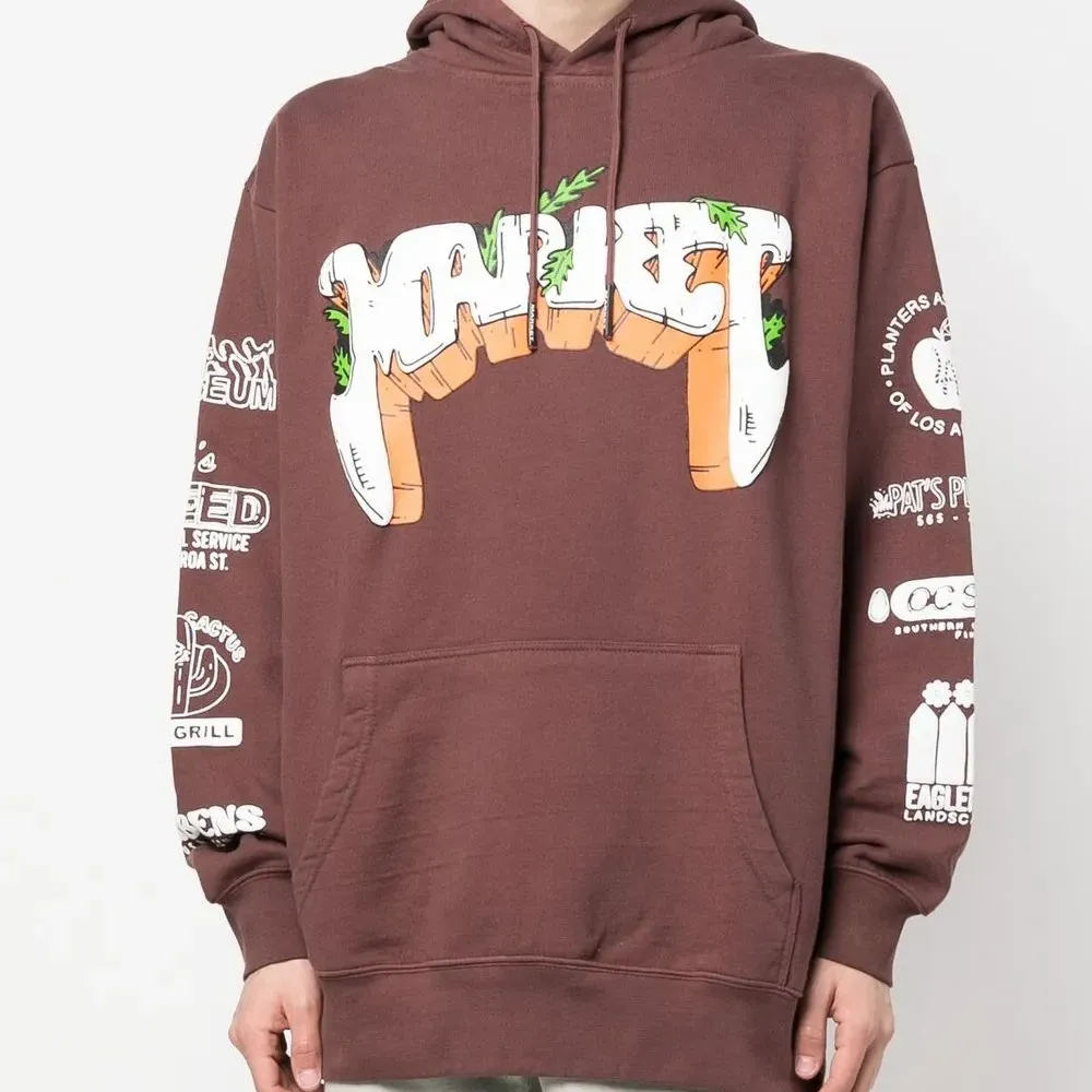 Худи с кулиской и графичным принтом