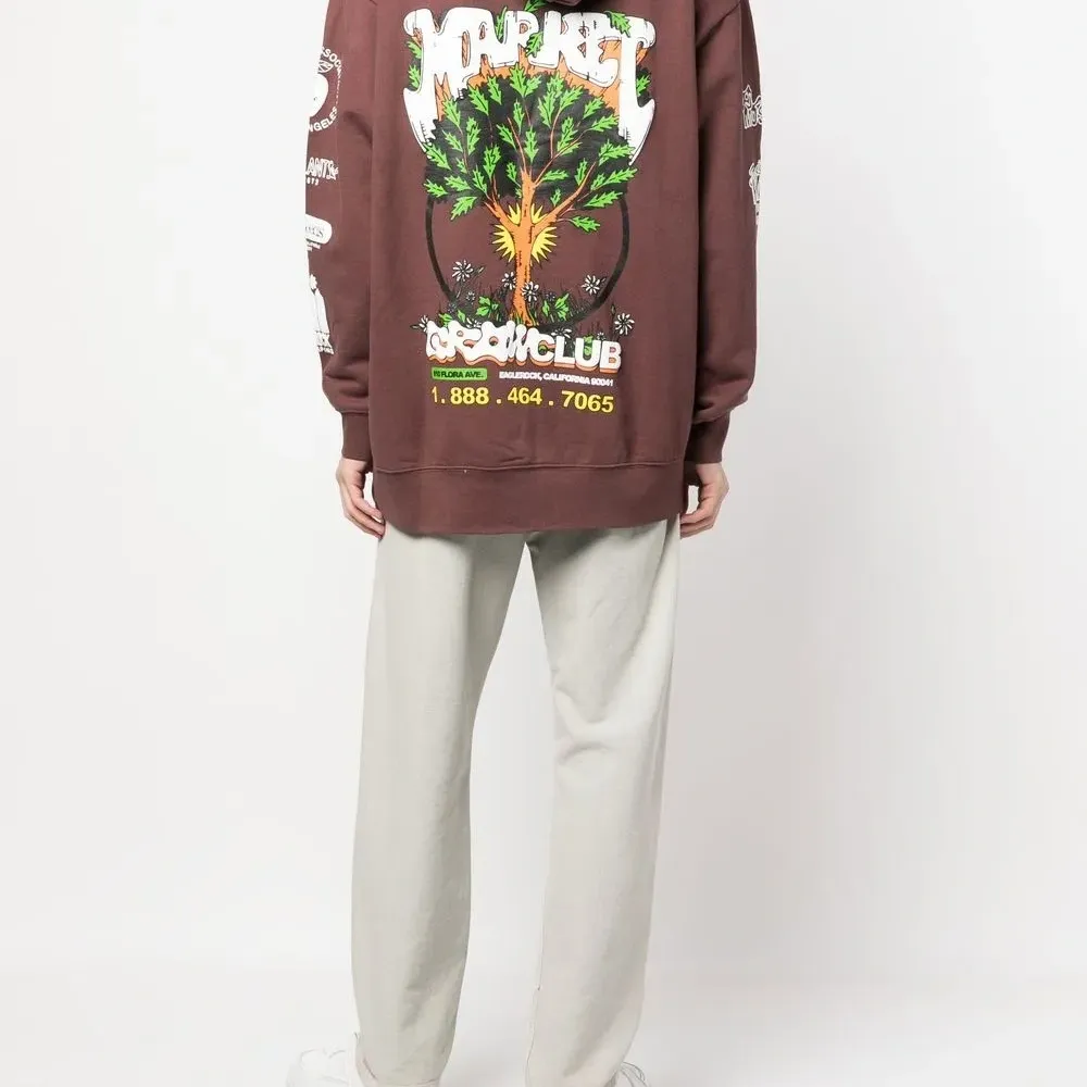 Худи с кулиской и графичным принтом