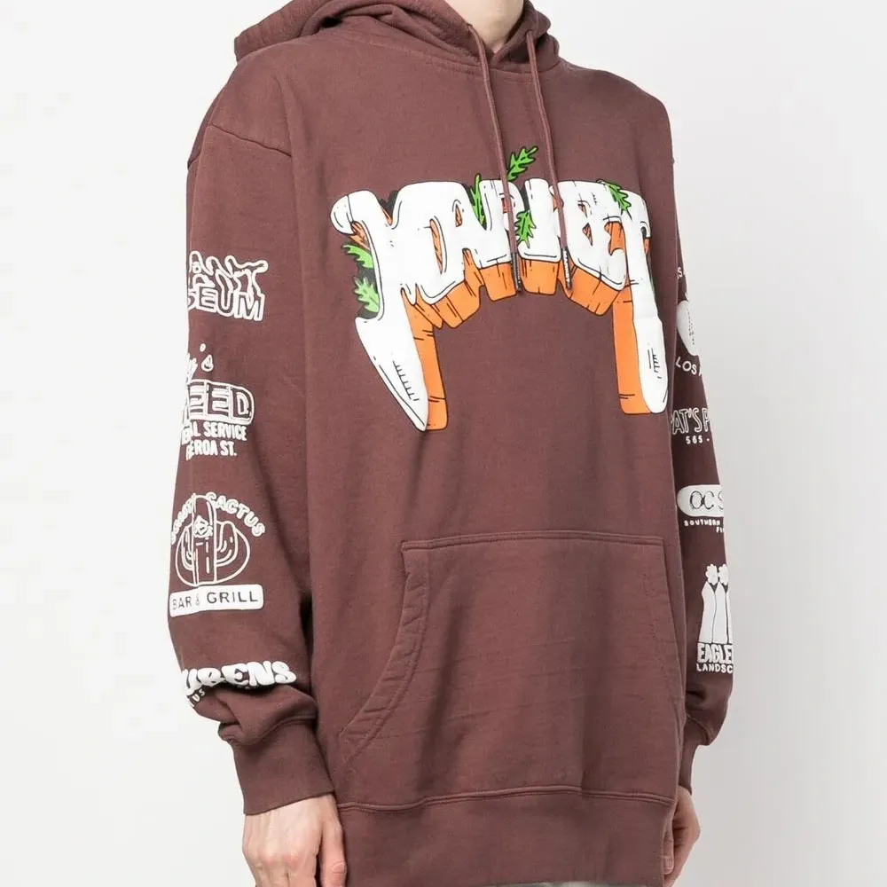 Худи с кулиской и графичным принтом