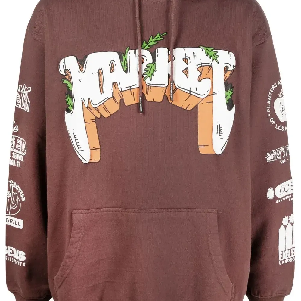 Худи с кулиской и графичным принтом