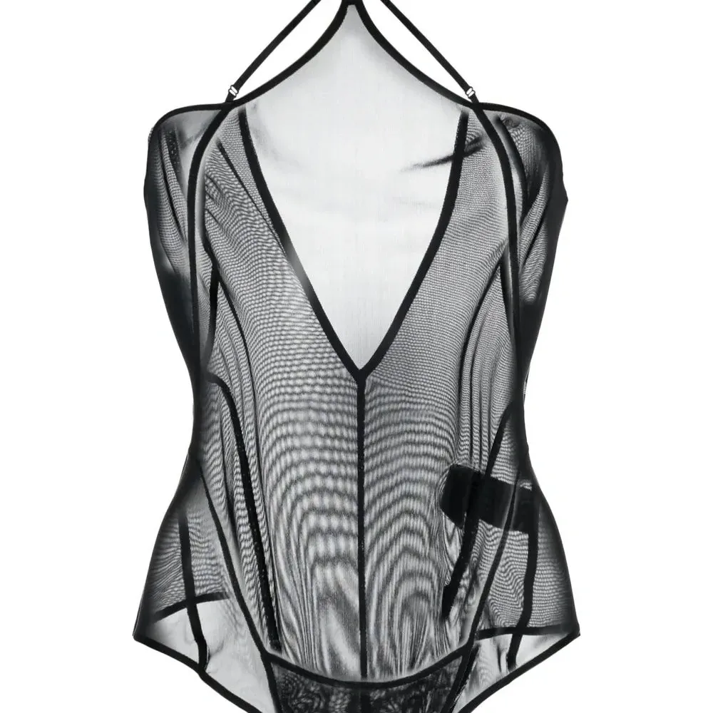 Полупрозрачное боди Celest с вырезом халтер