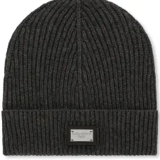 Шапка бини из смесового кашемира с логотипом