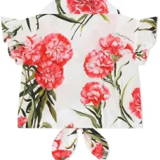 Блузка с оборками и цветочным принтом