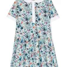 Платье с короткими рукавами и цветочным принтом