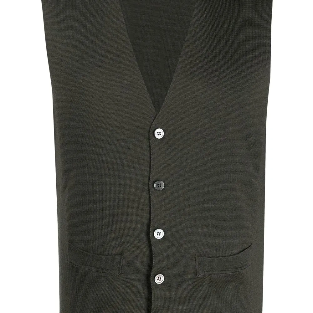 Жилет тонкой вязки с V-образным вырезом