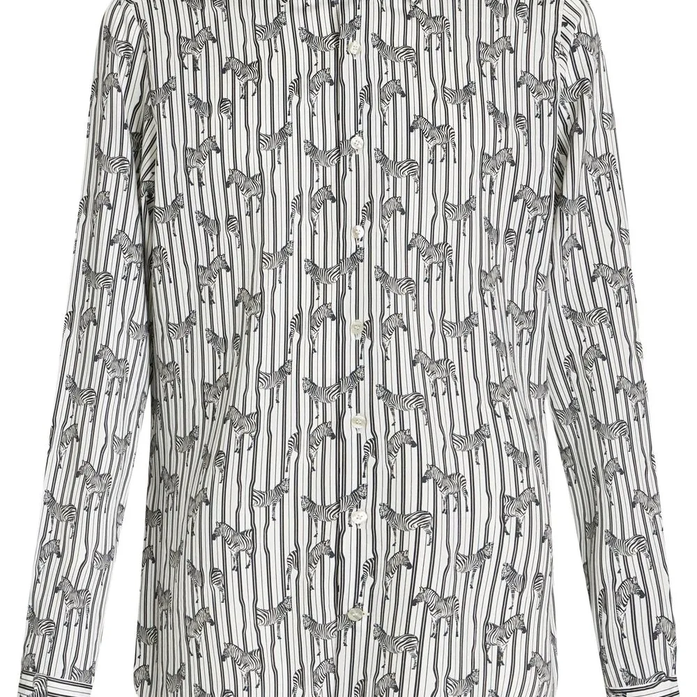 Рубашка с длинными рукавами и зебровым принтом