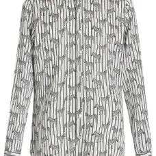 Рубашка с длинными рукавами и зебровым принтом