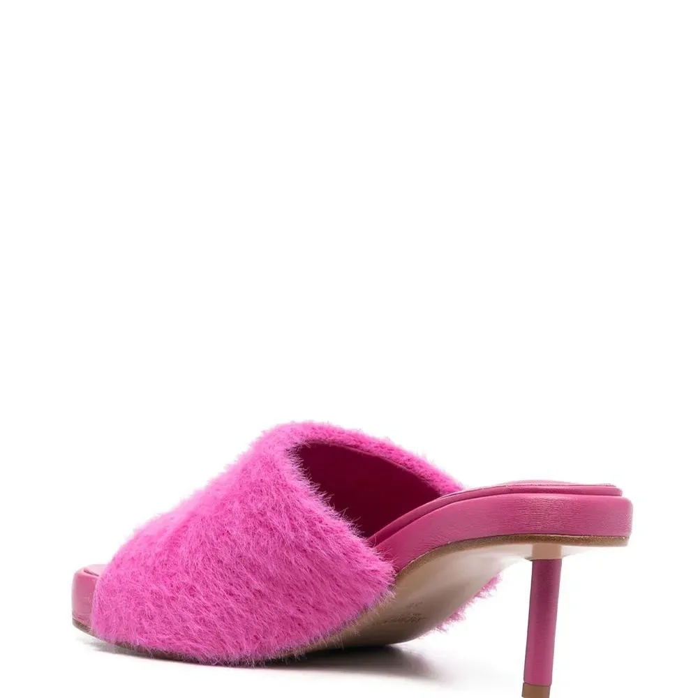 Фактурные мюли с открытым носком