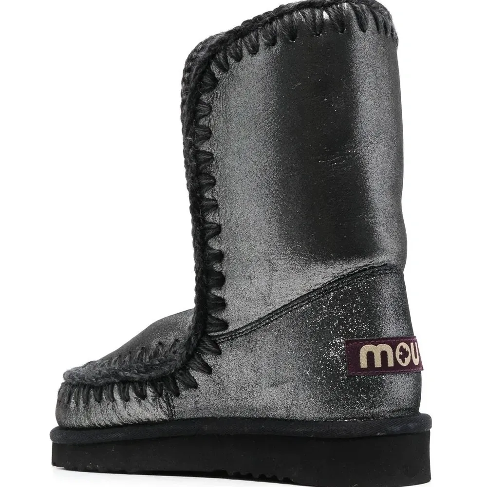 Ботинки с эффектом металлик