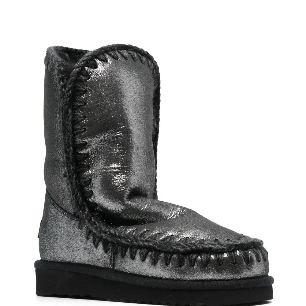 Ботинки с эффектом металлик