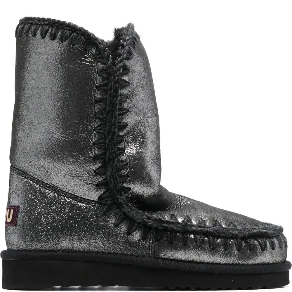 Ботинки с эффектом металлик