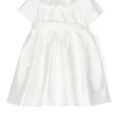 Платье с короткими рукавами и оборками на воротнике