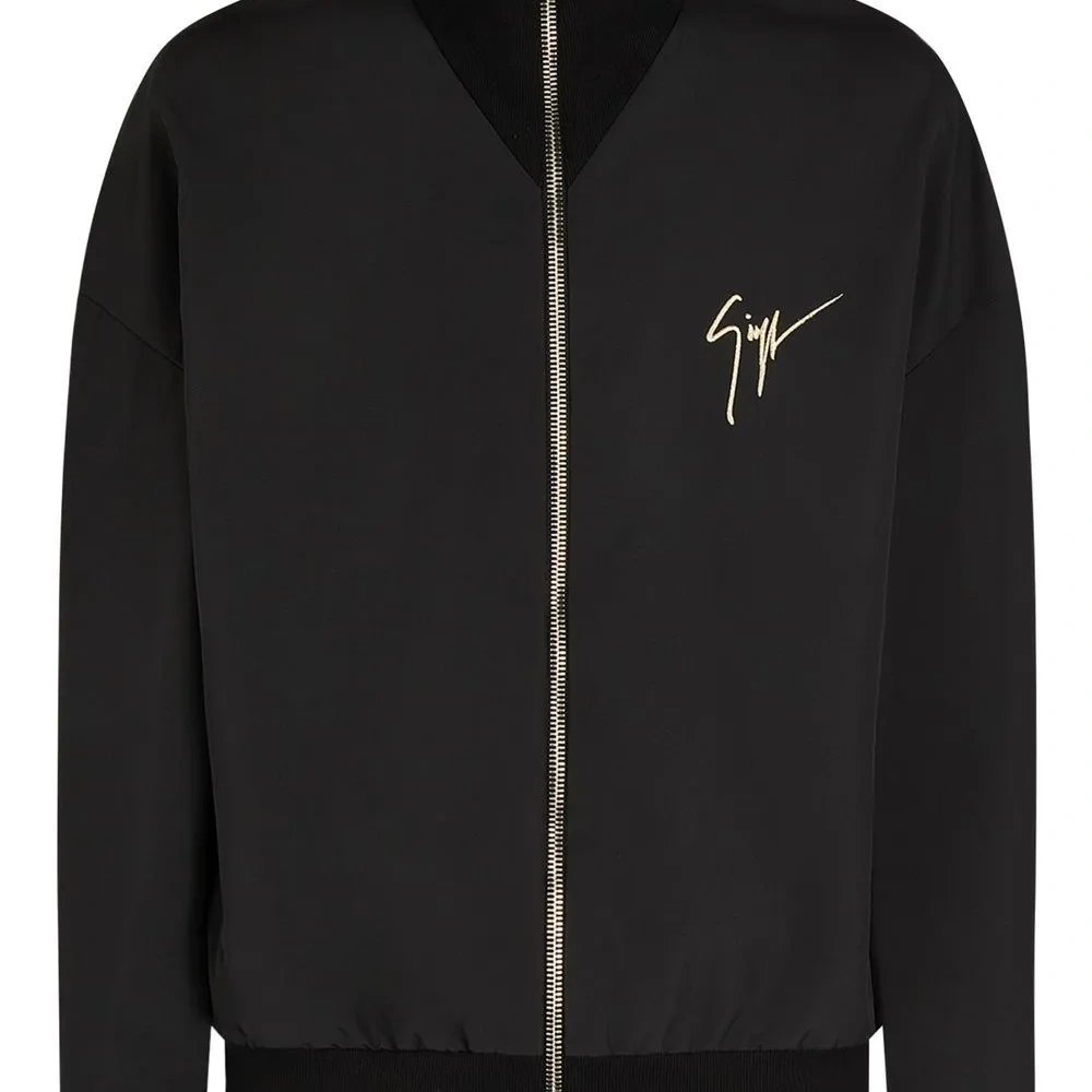 бомбер на молнии с вышитым логотипом