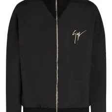 бомбер на молнии с вышитым логотипом