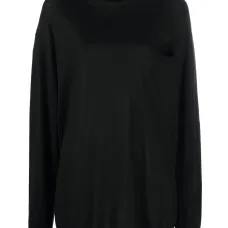 Джемпер в рубчик с высоким воротником