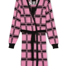 Клетчатый кардиган с поясом