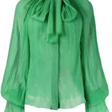 Шелковая блузка с бантом