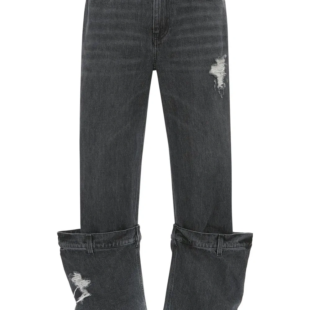 Джинсы Bucket с эффектом потертости