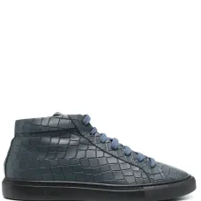 Высокие кеды с тиснением под крокодила