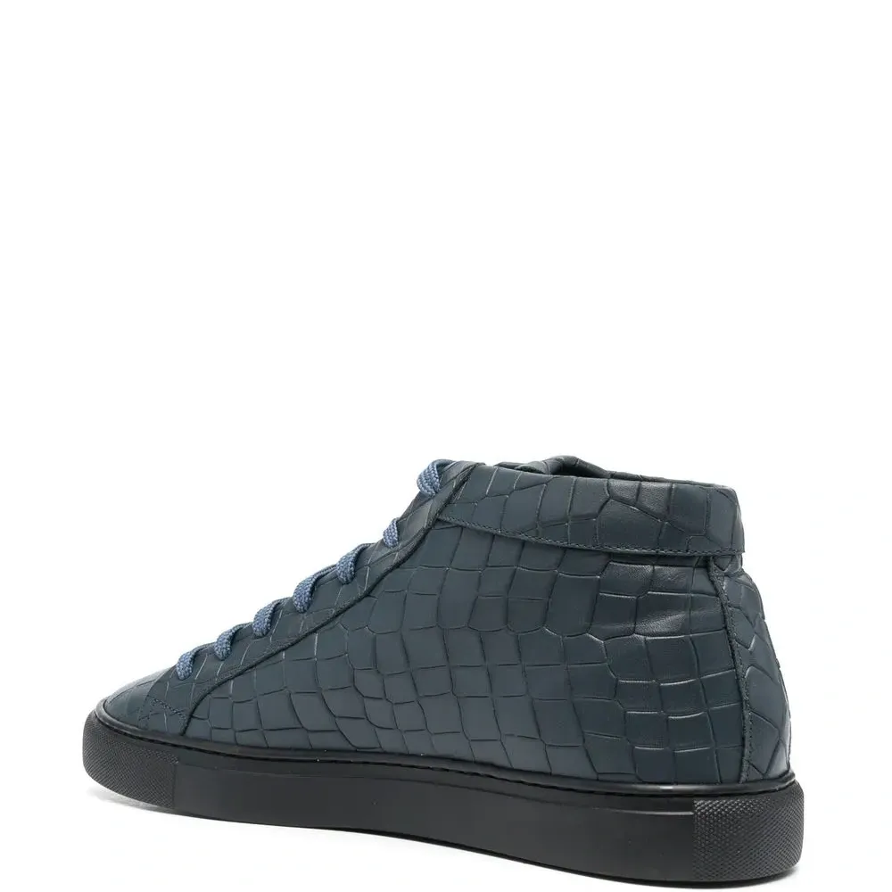 Высокие кеды с тиснением под крокодила