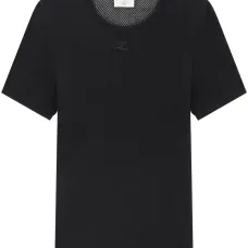 Сетчатая футболка с круглым вырезом