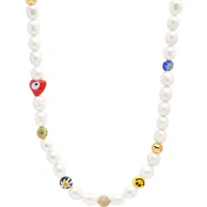 Колье Smiley Face с жемчугом